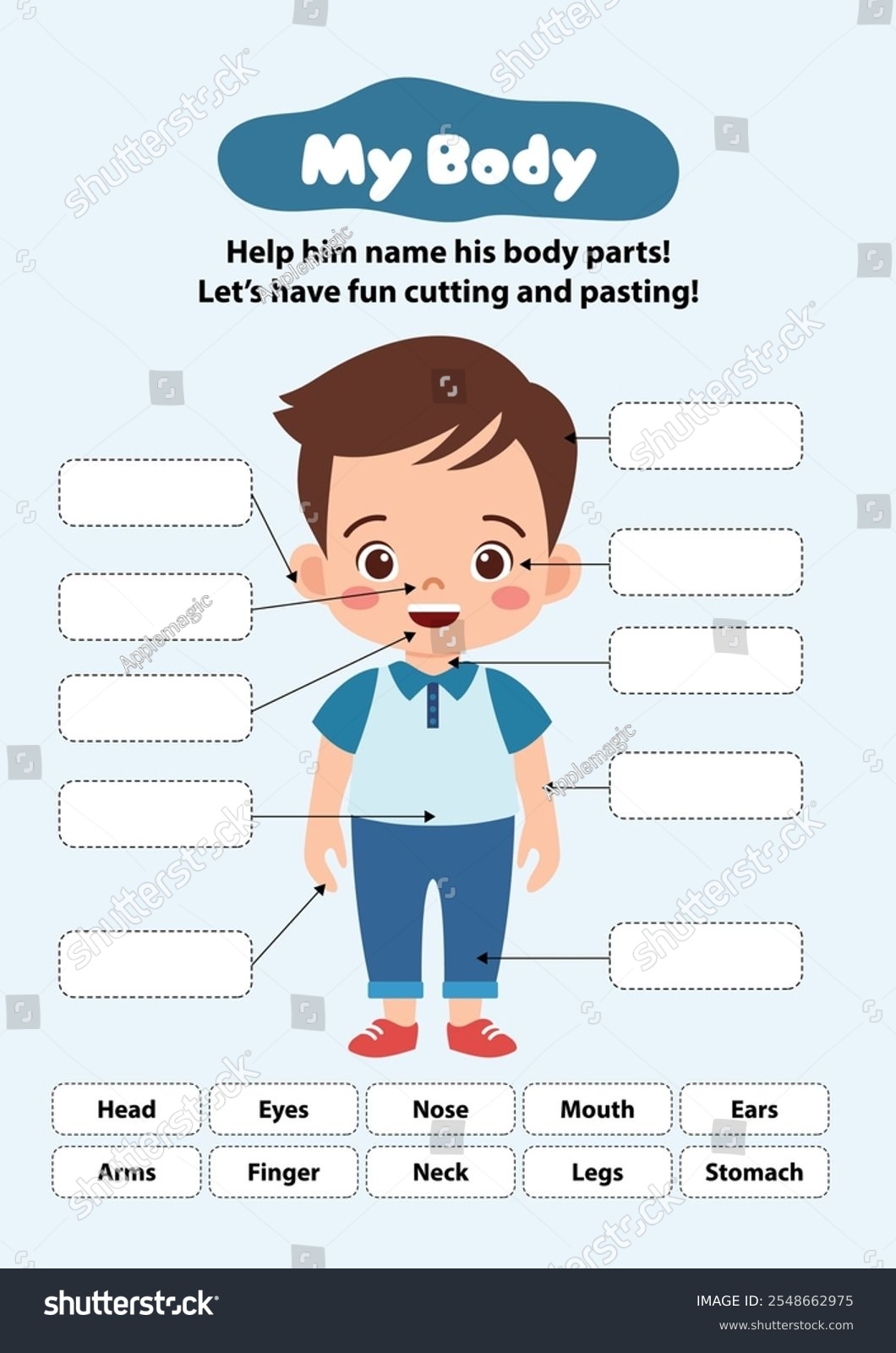 1 Thousand Body Parts Worksheet Royalty Free Images Stock Photos Pictures Shutterstock
