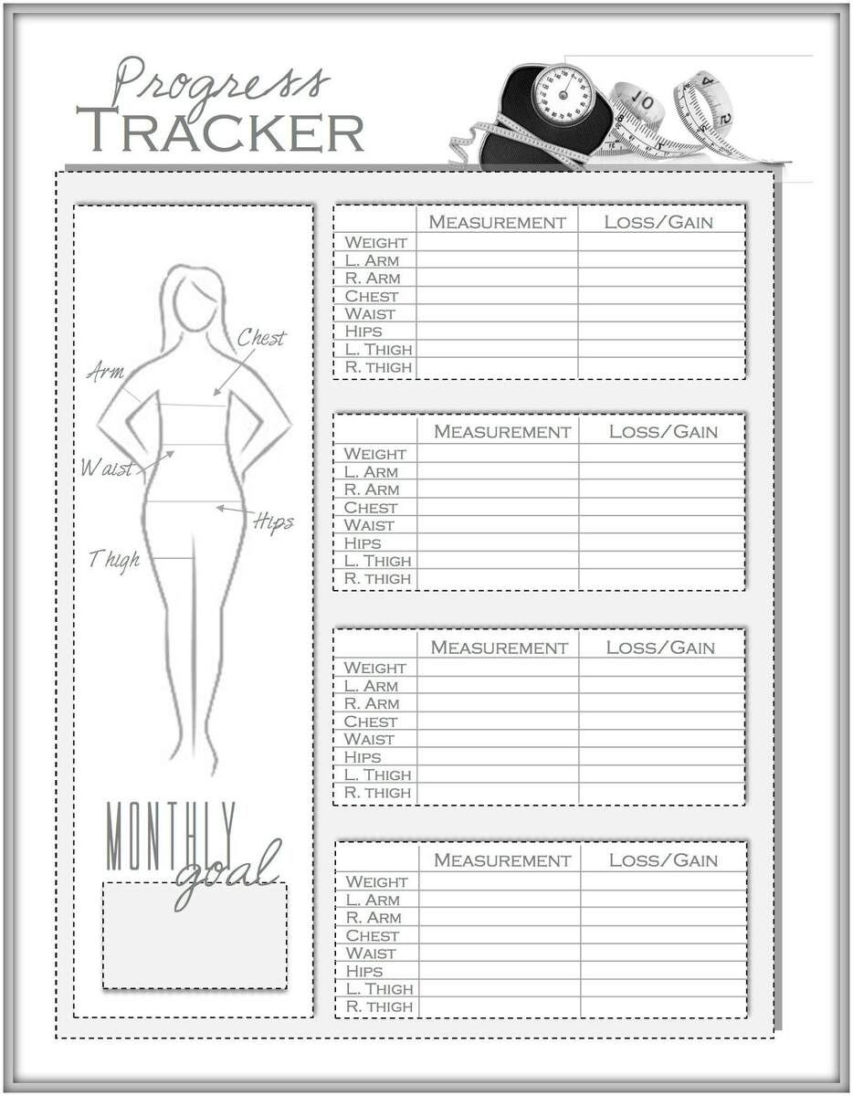 Weightloss And Measurements Printable Etsy