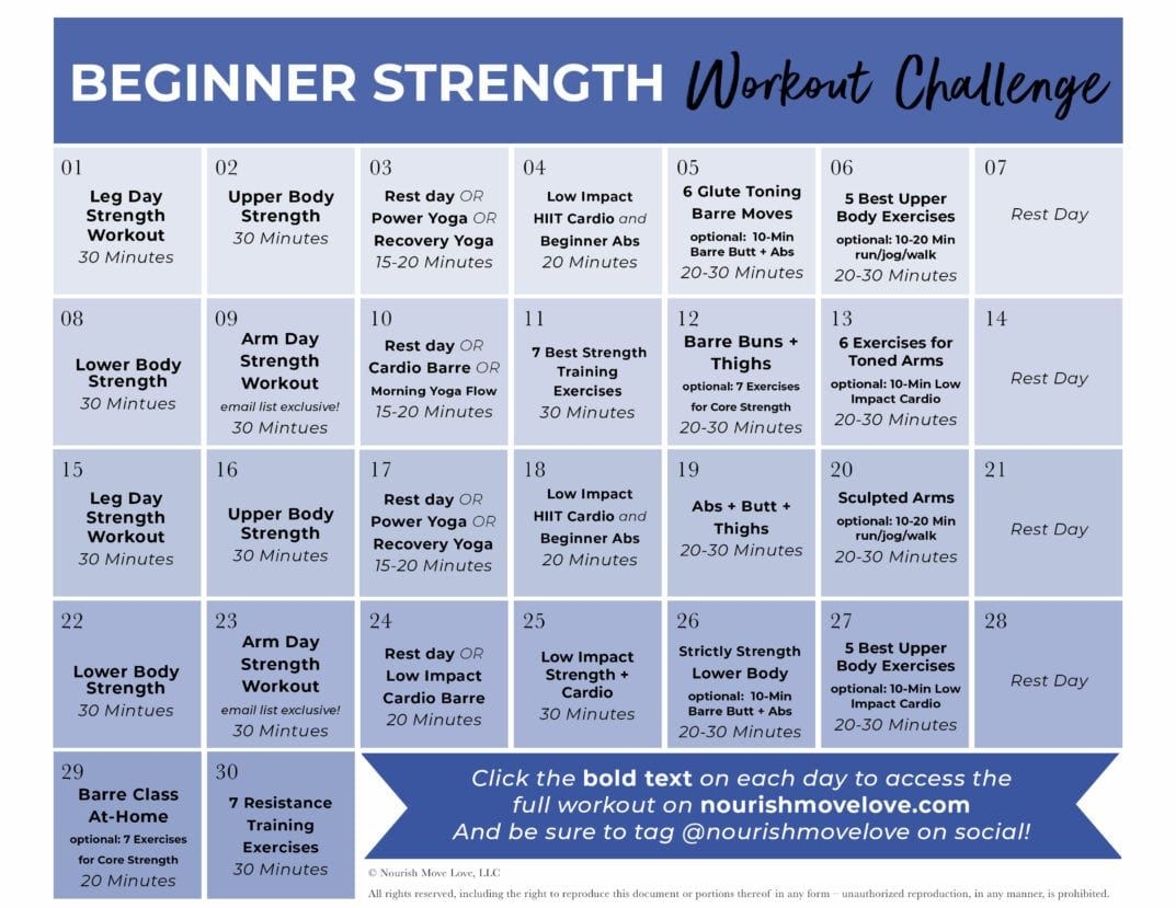 30 Day Weight Lifting Chart For Beginners Chart Full Body Workout Plan Pdf At Home 30