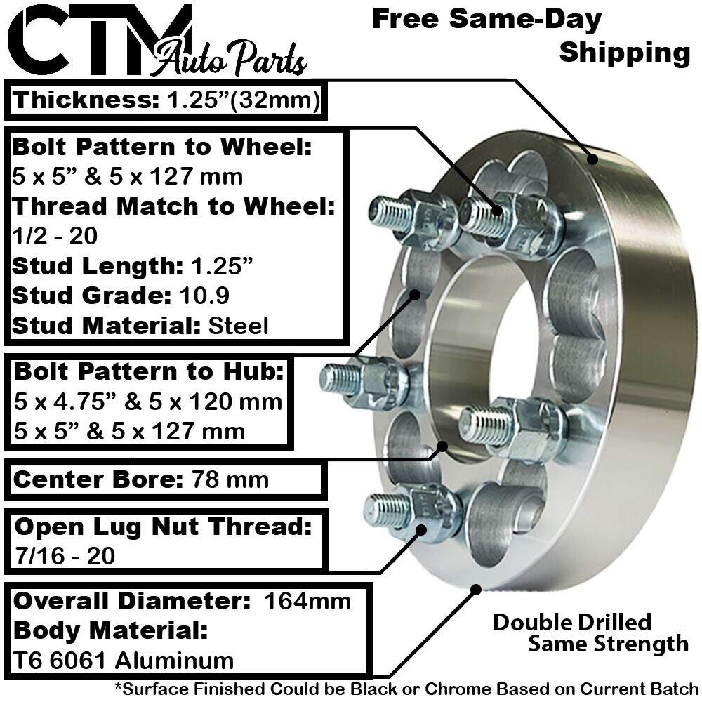 4x 1 25 Thick 5x4 75 120 To 5x5 127 Wheel Spacer Adapter Pontiac Oldsmobile EBay 4x 1 25 Thick 5x4 75 120 To 5x5 127 Wheel Spacer Adapter Pontiac Oldsmobile EBay