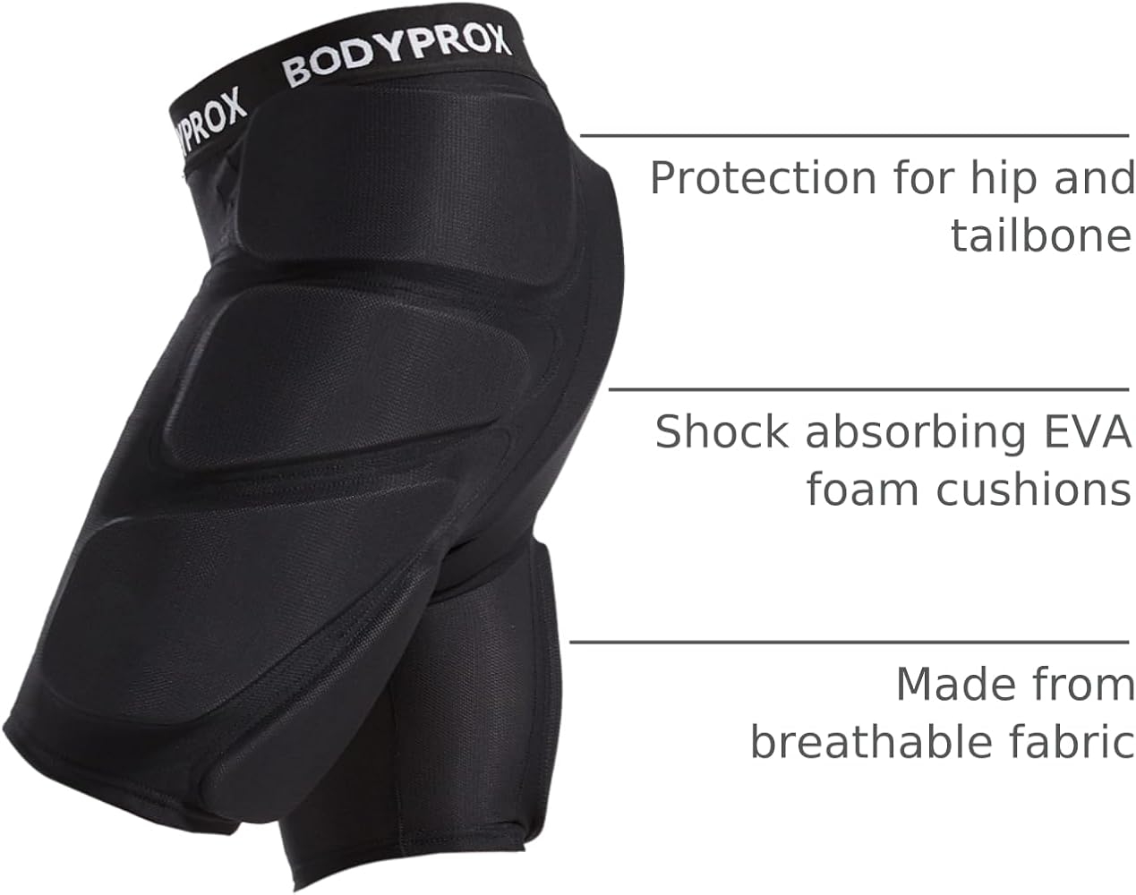 Amazon Bodyprox Protective Skating Shorts Extra Small Black Sports Outdoors