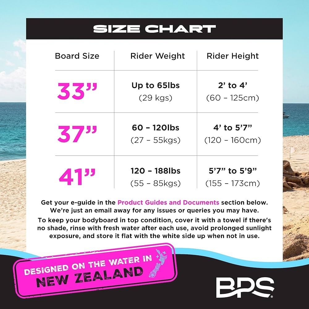 Amazon BPS Shaka Lightweight Body Board EPS Core Bodyboard With Wrist Leash For Beach Pool Surfing Kids Teens Adults Green Purple 33 Inch Sports Outdoors