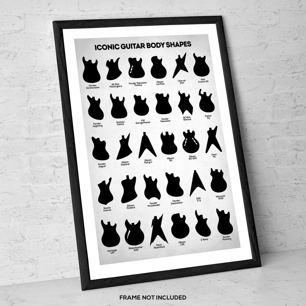 Amazon Iconic Guitar Body Shapes Art Print Music Poster Guitarist Home Studio Decor Musician Gift Unframed 10 X 14 Posters Prints