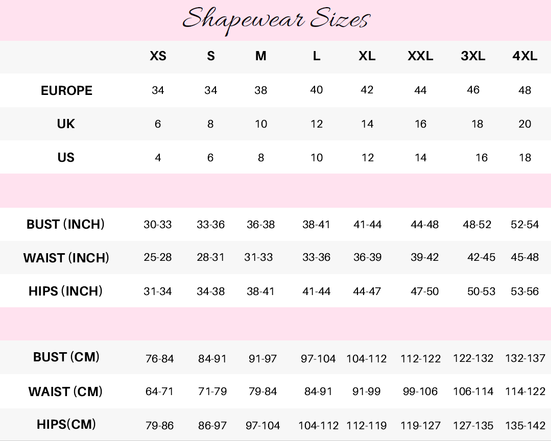 Amazon MAGIC BODYFASHION MAGIC Size Charts