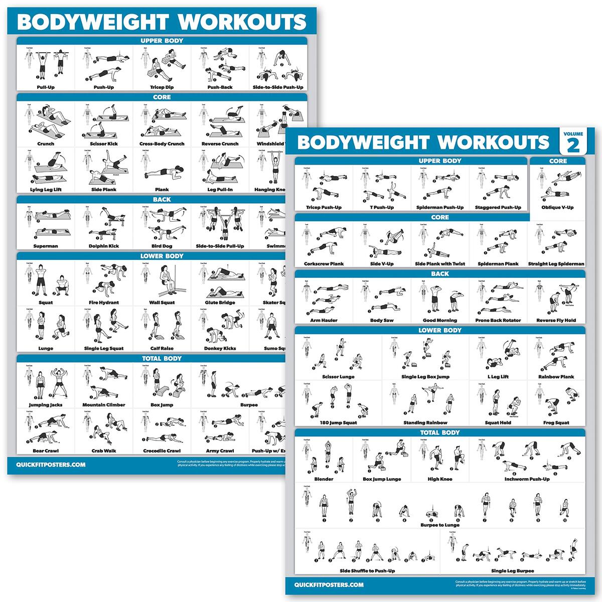 Amazon Palace Learning 2 Pack Bodyweight Workout Exercise Poster Set Volume 1 2 Laminated Body Weight Exercise Chart 18 X 24 Sports Outdoors Amazon Palace Learning 2 Pack Bodyweight Workout Exercise Poster Set Volume 1 2 Laminated Body Weight Exercise Chart 18 X 24 Sports Outdoors
