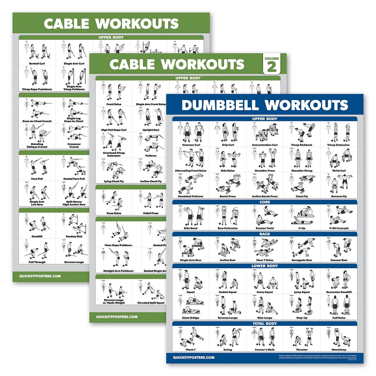 Amazon Palace Learning 3 Pack Cable Machine Workout Posters Volume 1 2 Dumbbell Exercise Chart LAMINATED 18 X 24 Sports Outdoors Amazon Palace Learning 3 Pack Cable Machine Workout Posters Volume 1 2 Dumbbell Exercise Chart LAMINATED 18 X 24 Sports Outdoors