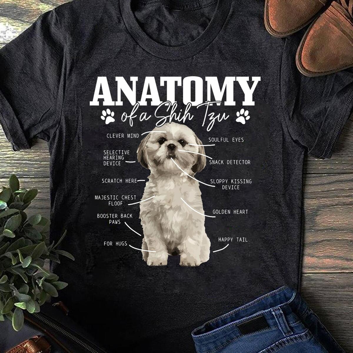 Anatomy Of Shih Tzu T Shirt Funny Dog Lover Tee Etsy