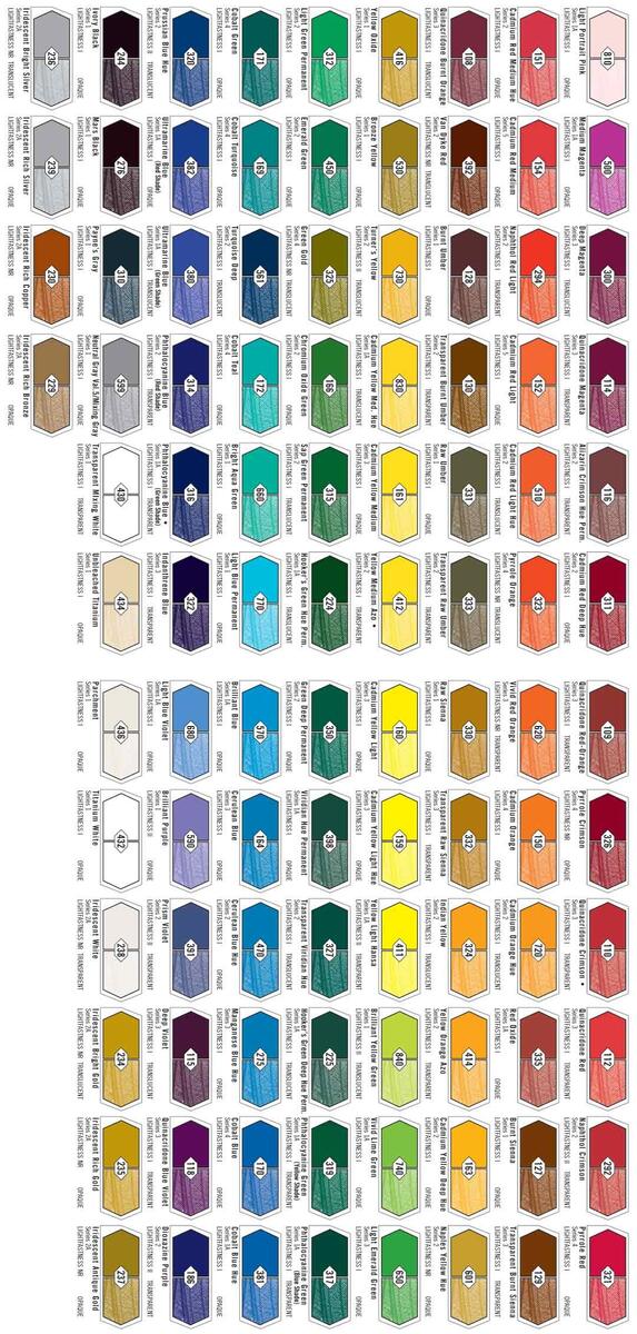 AOE Liquitex HB Color Chart