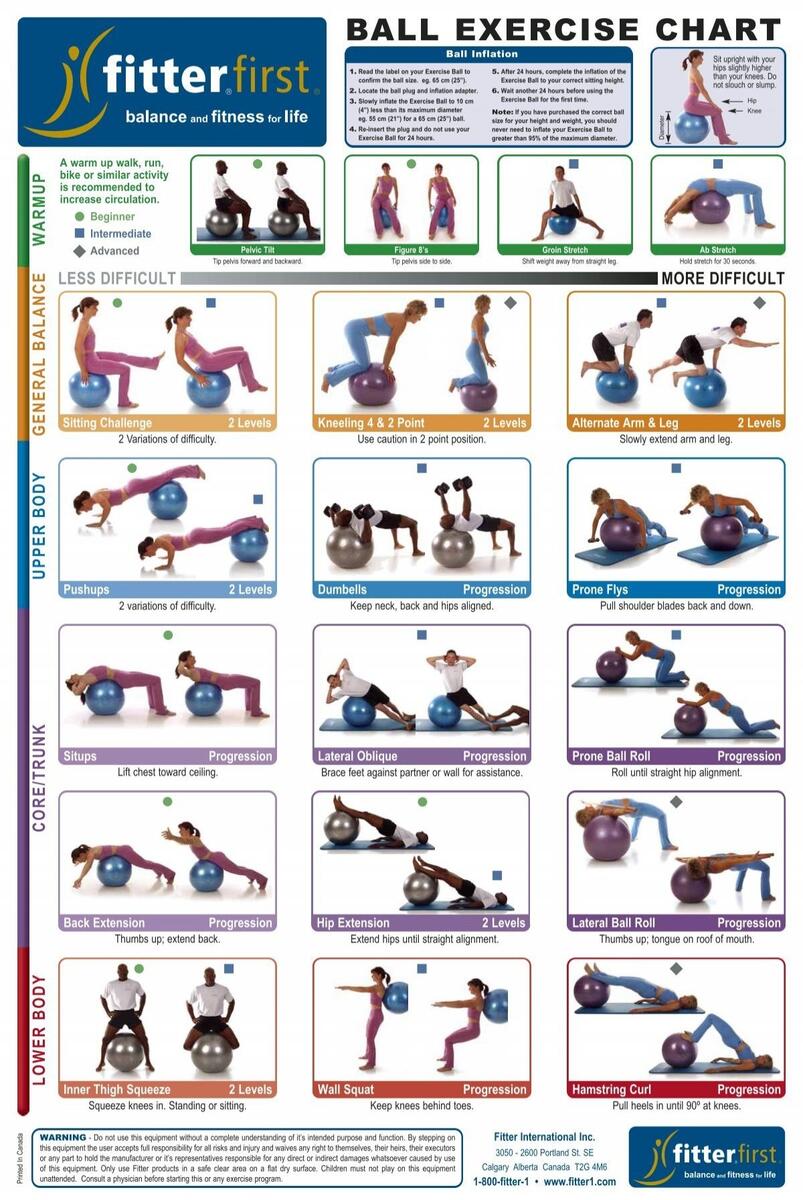 BALL EXERCISE CHART Fitterfirst