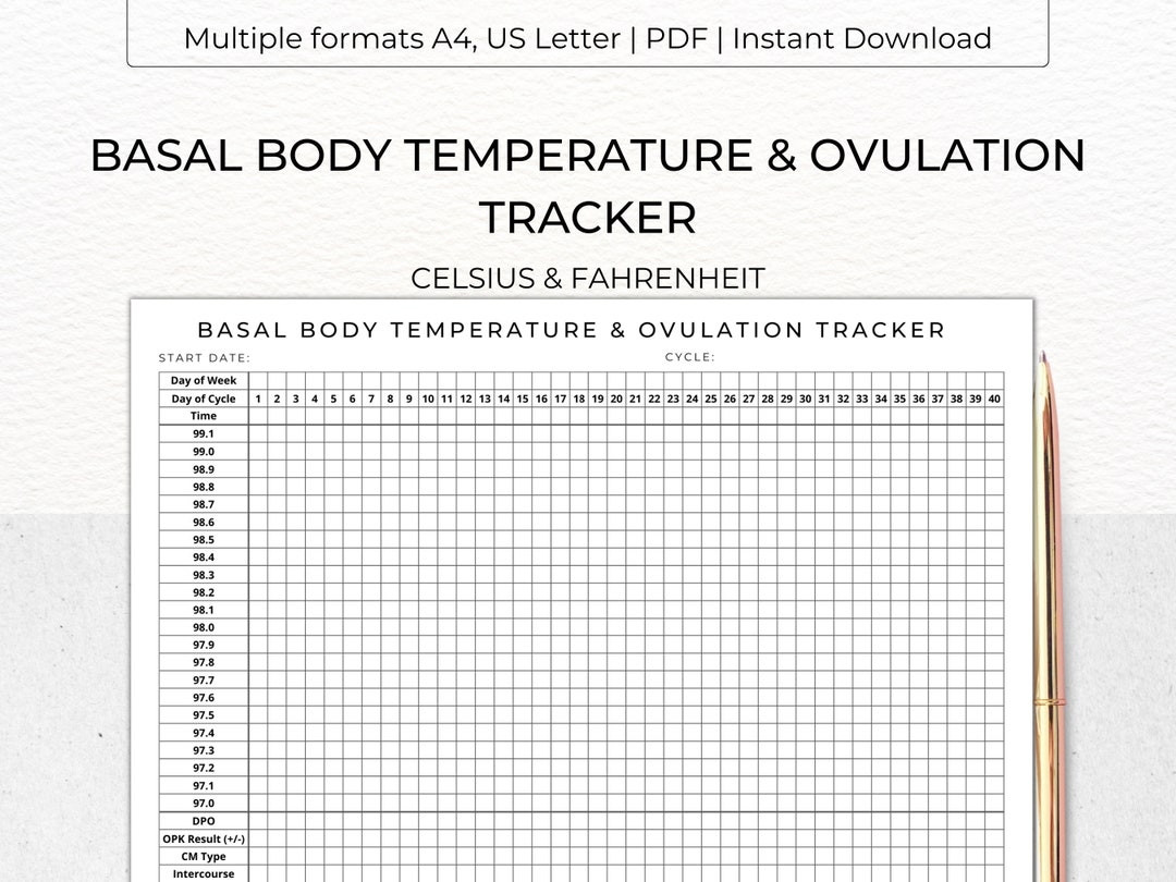 Basal Body Temperature Chart Digital Download Etsy