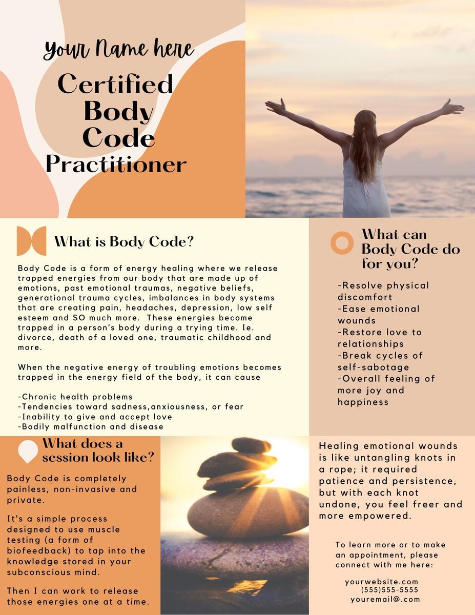 Body Code Flyer Emotion Code Energy Healing Chakra Healing Etsy