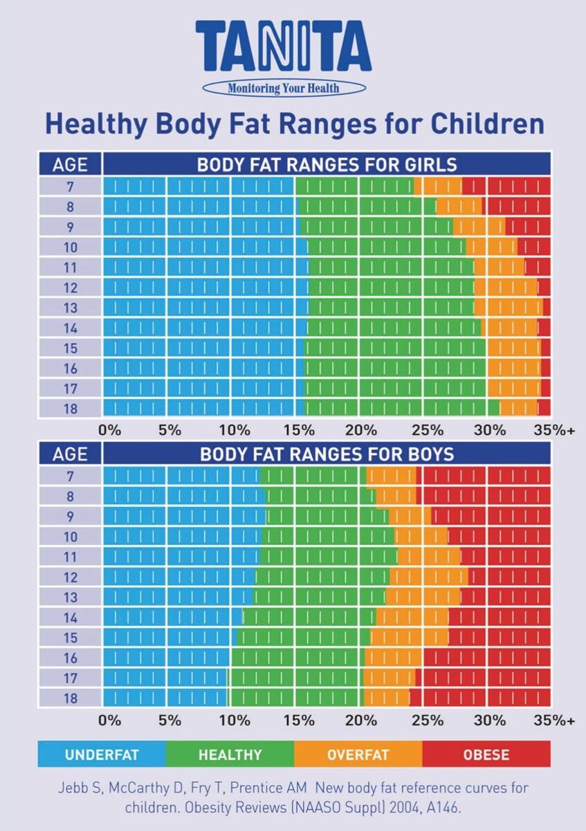Body Fat Ranges Tanita