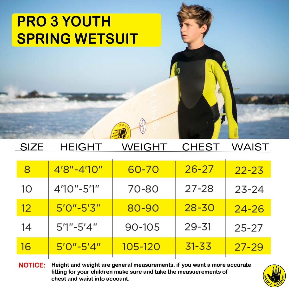 Body Glove Junior S Pro 3 Spring Wetsuit 12 Amazon Ca Sports Outdoors