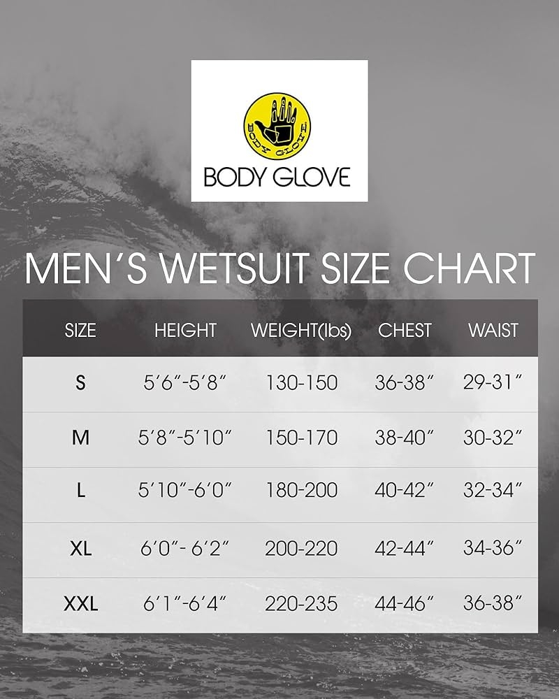 Body Glove Men S Wetsuit UPF 50 3 2 MM Neoprene Back Zip Fullsuit S XXL Size Small Red Grey Amazon In Sports Fitness Outdoors