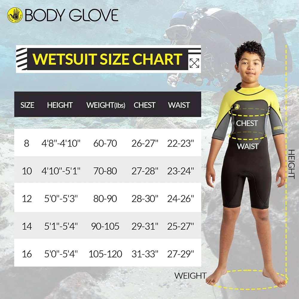 Body Glove Phoenix 2mm Youth Back Zip Short Sleeve Springsuit Size 10 Child Spring Wetsuit For Kids Keep Warm Swimming Black Buy Online At Best Price In KSA Souq Is