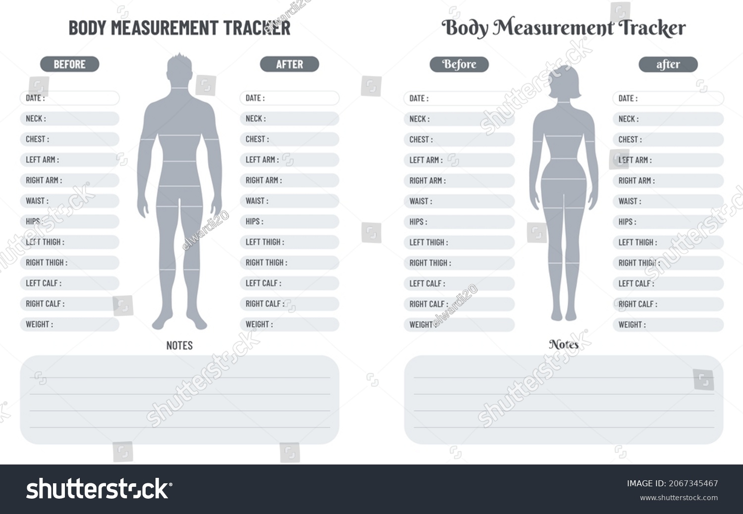 Calotren Healthy Weight Loss Measurement Charts