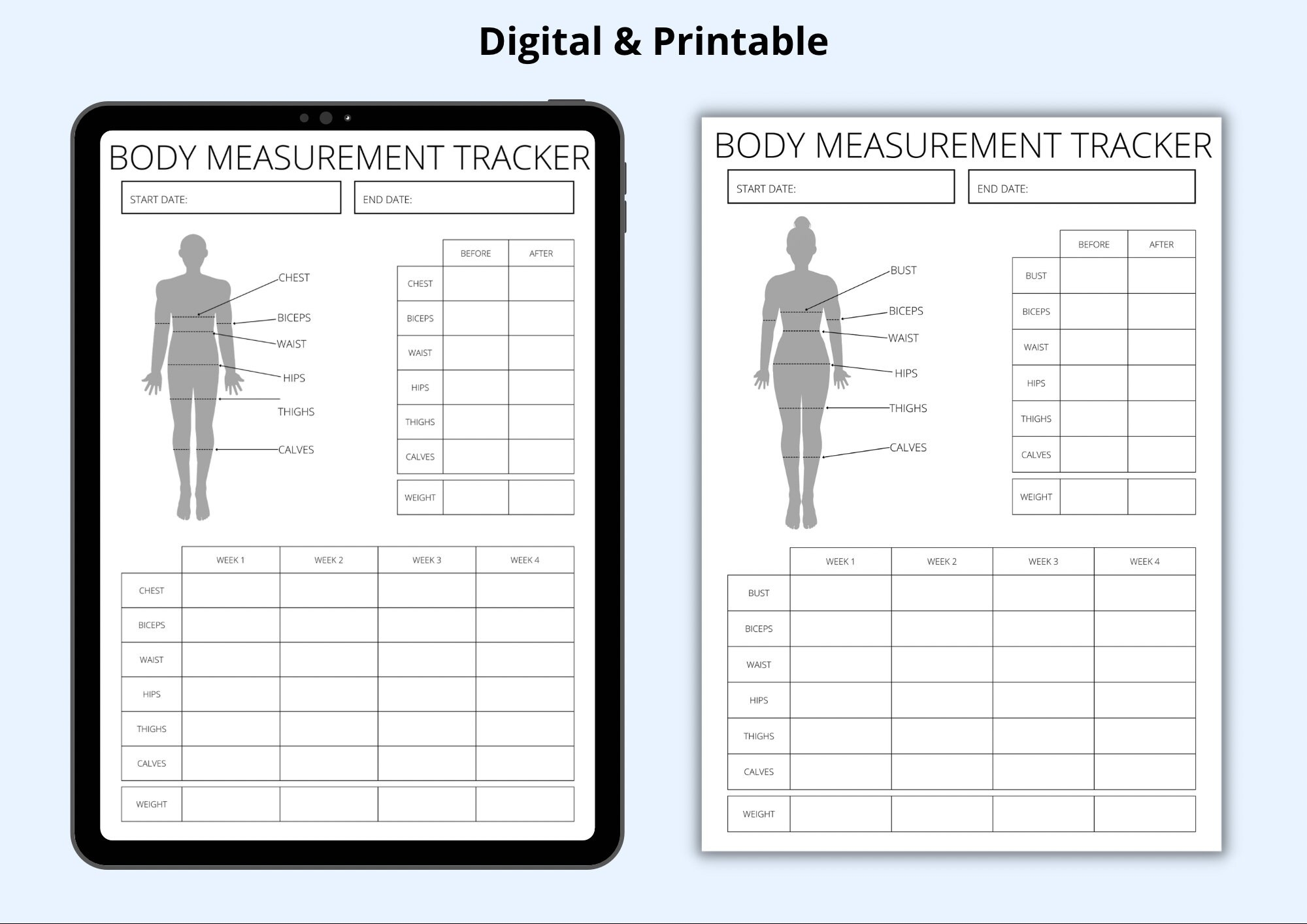 Tracker Printable Best App To Track Weight Loss And Measurements Weight And Measurements Tracker Excel Template