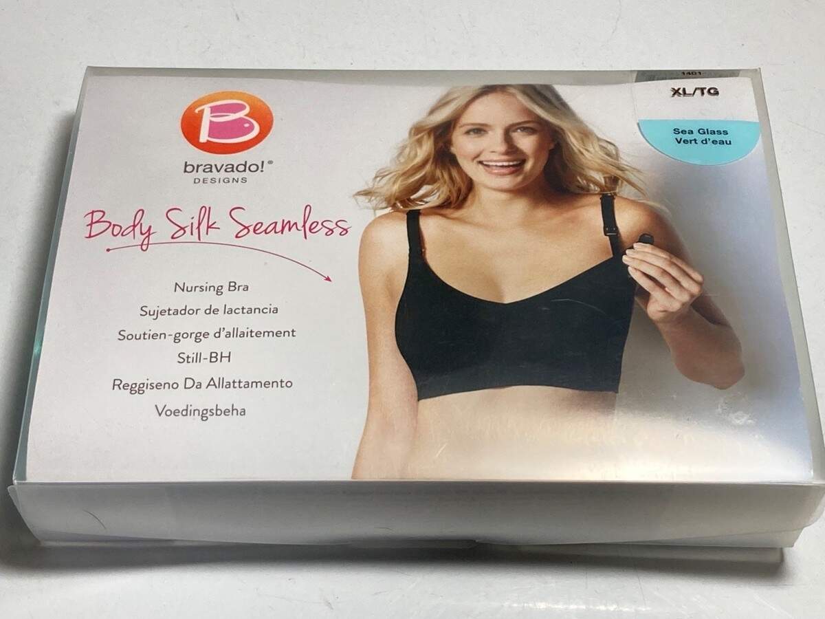 Bravado 1401 Body Silk Seamless Wireless Nursing Bra Size XL Sea Glass Green EBay