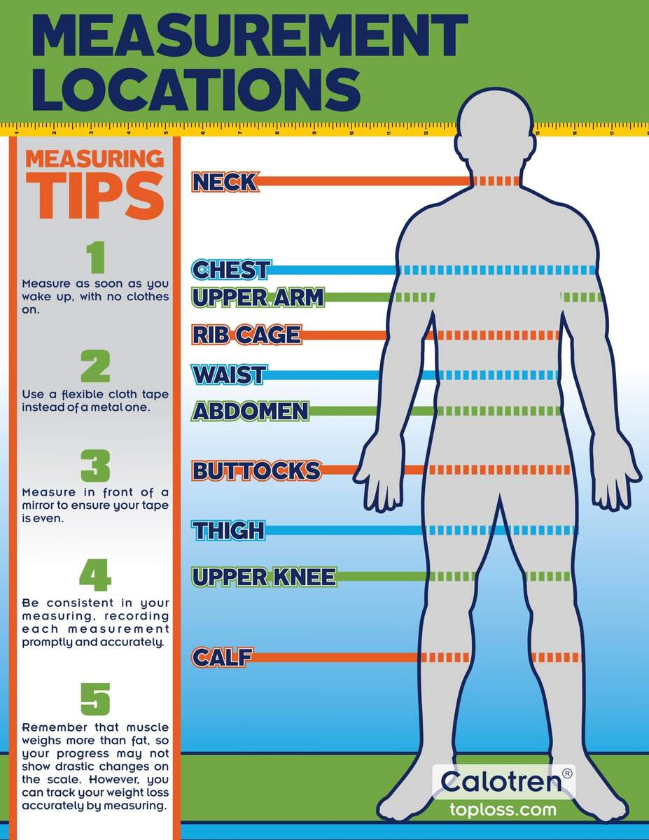 Calotren Healthy Weight Loss Measurement Charts