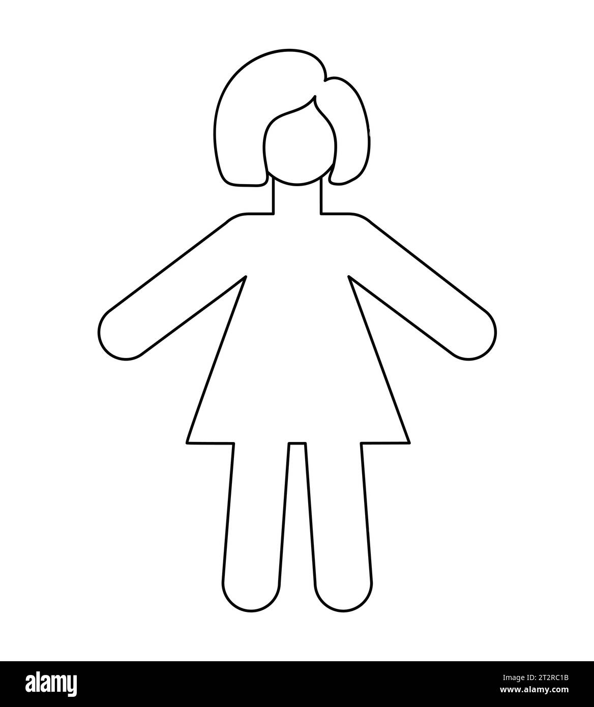 Cartoon Child Body Chart Front And Back View Blank Girl Body Outline Template Isolated Vector Illustration Stock Vector Image Art Alamy