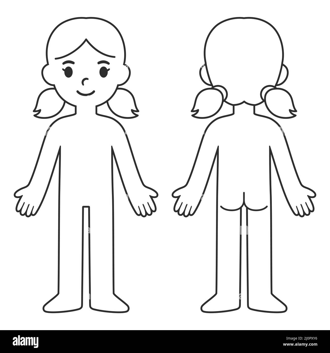 Body Chart For Medical Diagram Front And Back View Blank Unisex Body Outline Template Isolated Vector Illustration Royalty Free SVG Cliparts Vectors And Stock Illustration Image 190176810