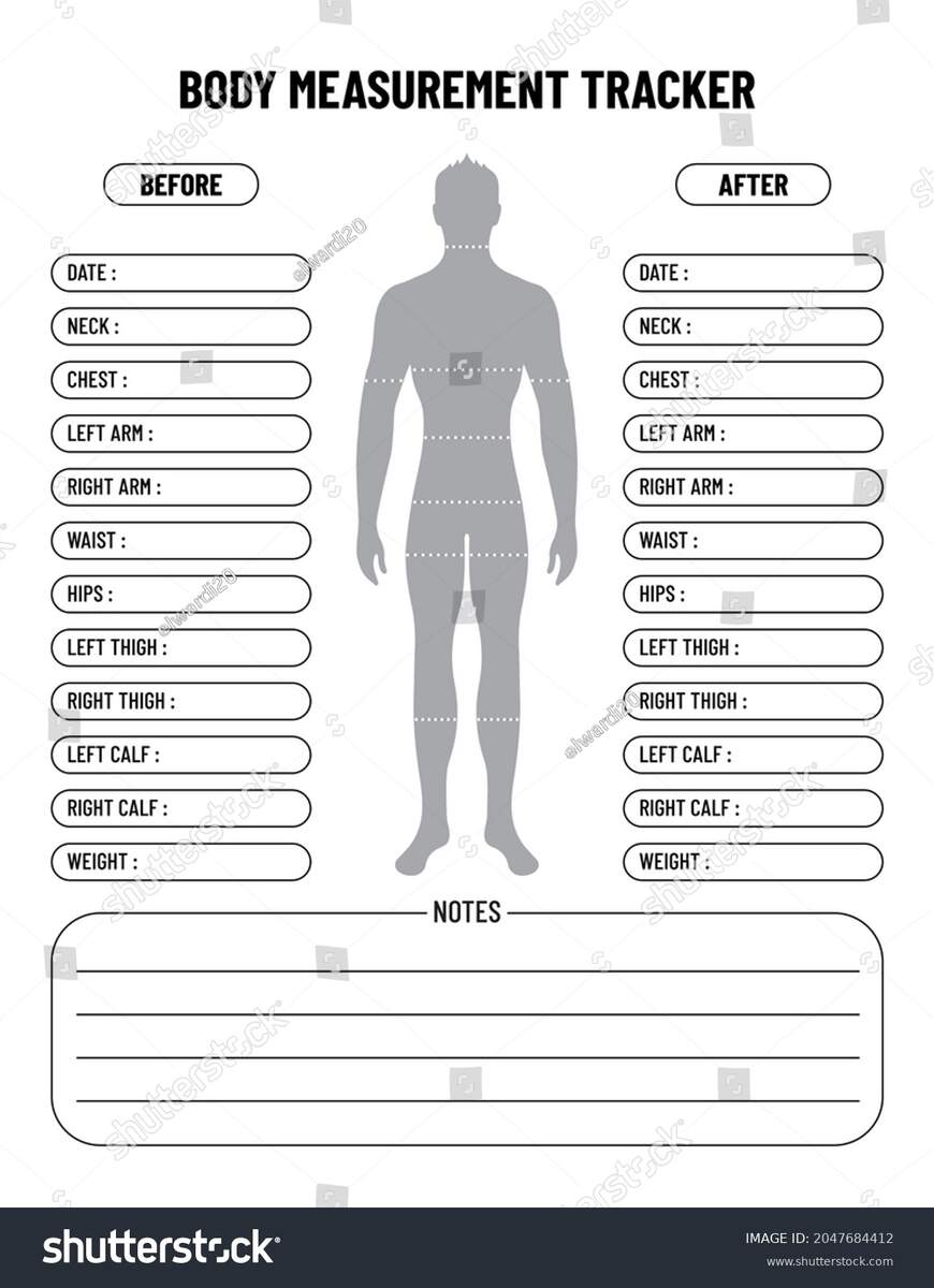 Chart Weight Loss Body Measurement Tracker Body Measurement Tracker Greengate Images