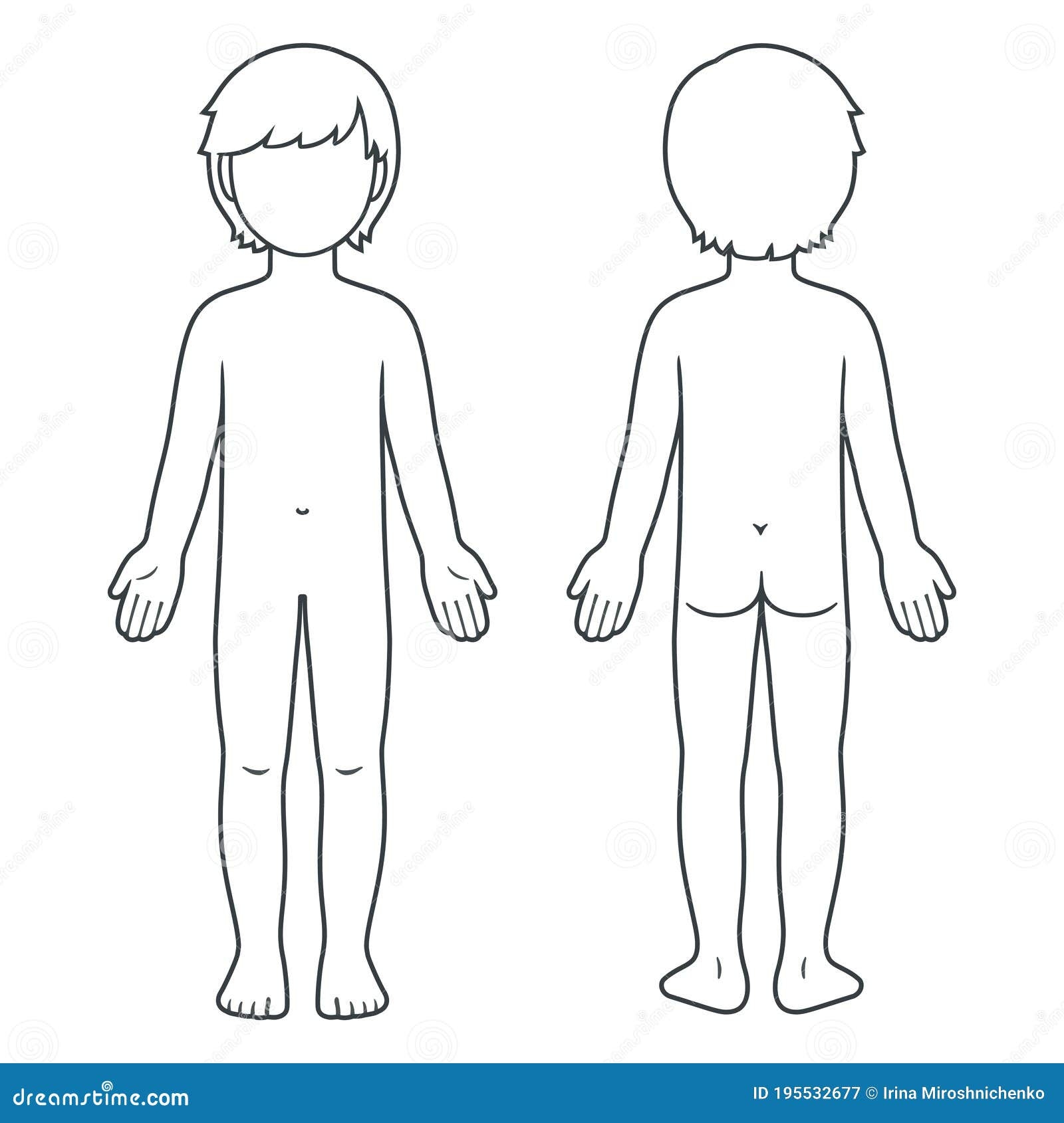 Child Body Template Stock Vector Illustration Of Female 195532677