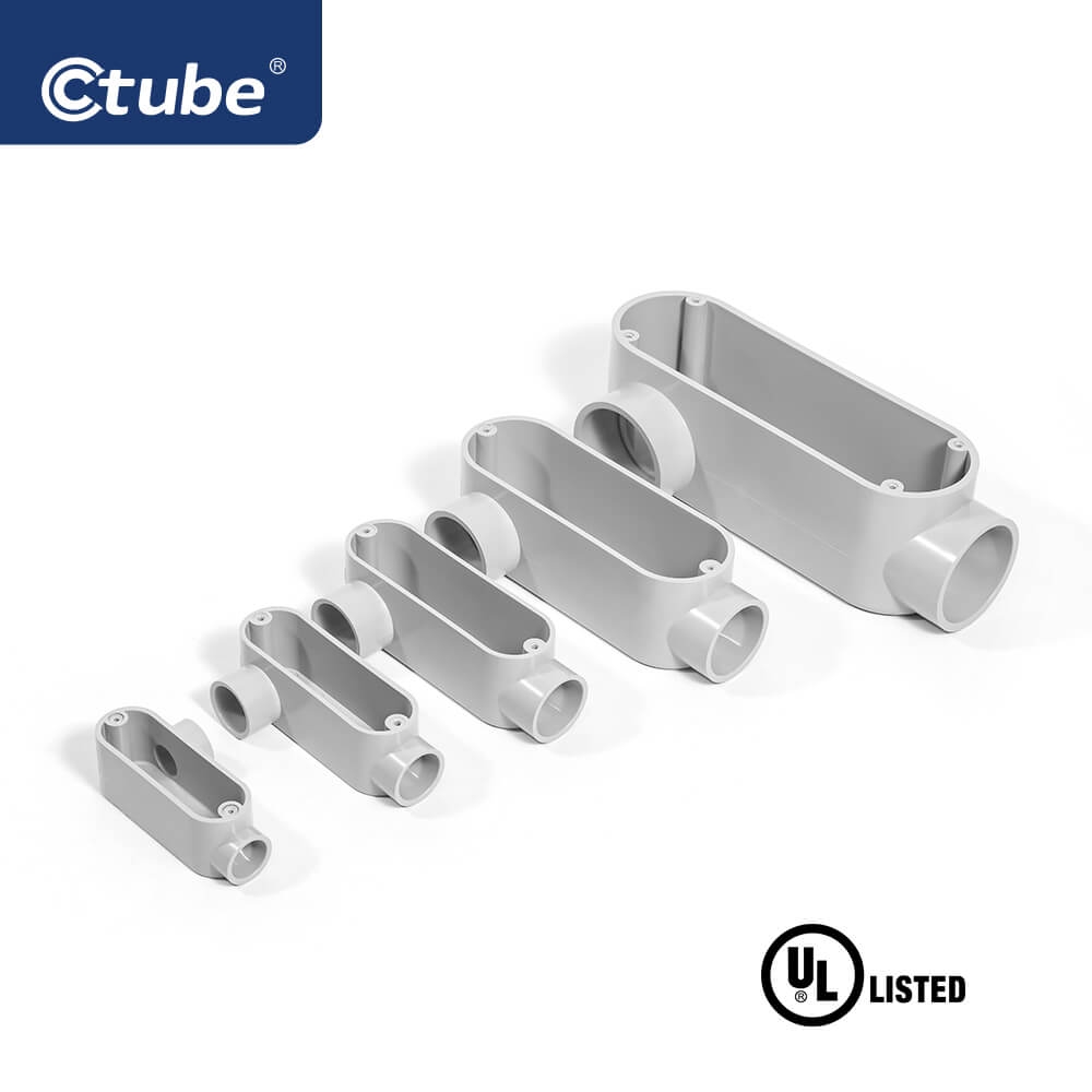 Ctube Type LR PVC Conduit Body With Cover And Gasket