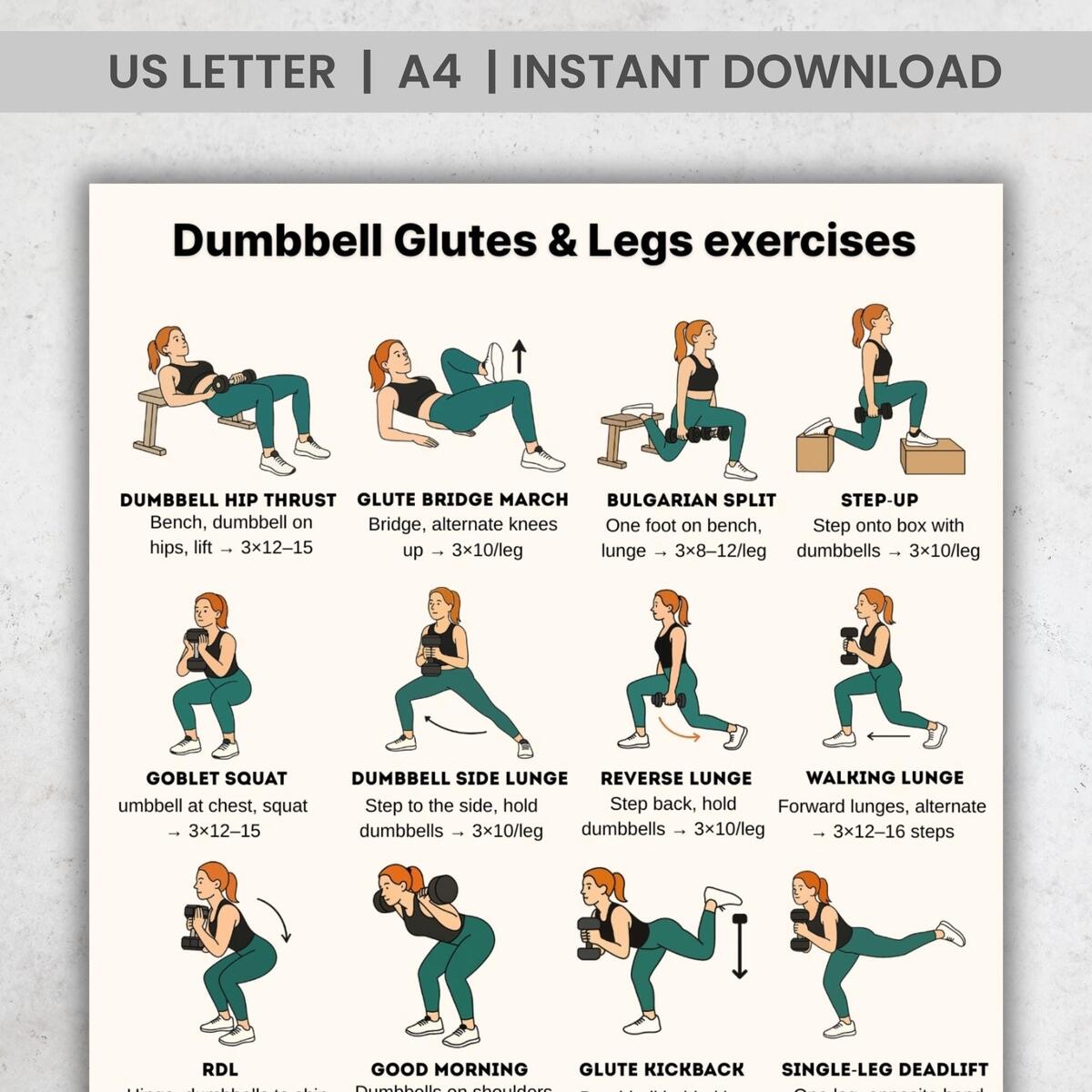 Dumbbell Glutes Legs Workout Poster 16 Exercises Chart Fitness Wall Art Gym Printable Bulgarian Split Squat Hip Thrust Etsy Dumbbell Glutes Legs Workout Poster 16 Exercises Chart Fitness Wall Art Gym Printable Bulgarian Split Squat Hip Thrust Etsy