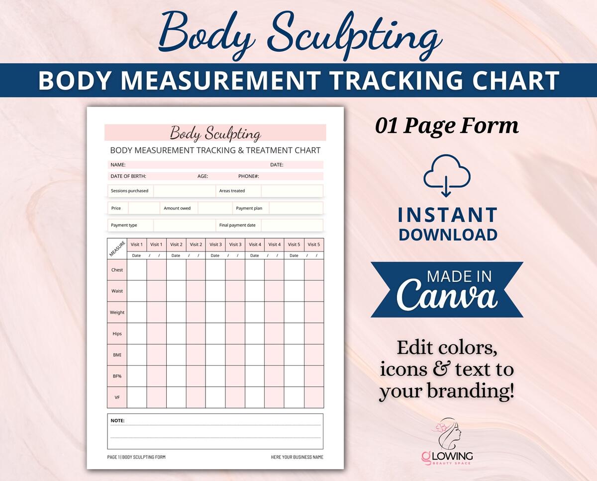 Woman S Body Contouring Measurement Chart In Illustrator PDF Download Template