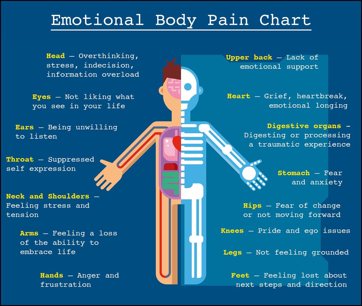 Emotional Pain Chart With Body Problem Zones And Expressions Outline Diagram Stock Vector Illustration Of Vector Depression 223376257