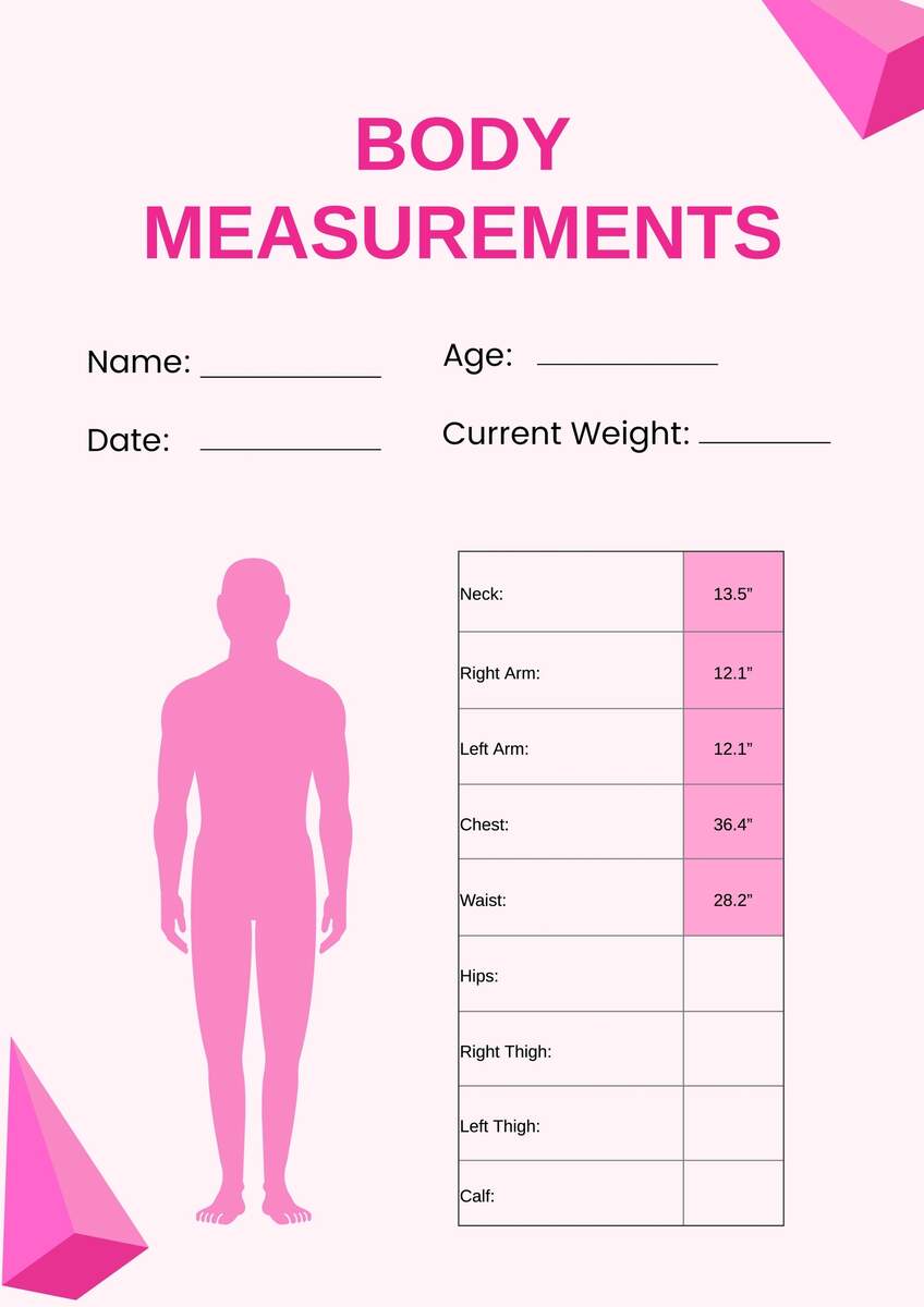 Female Body Measurement Chart In Illustrator PDF Download Template