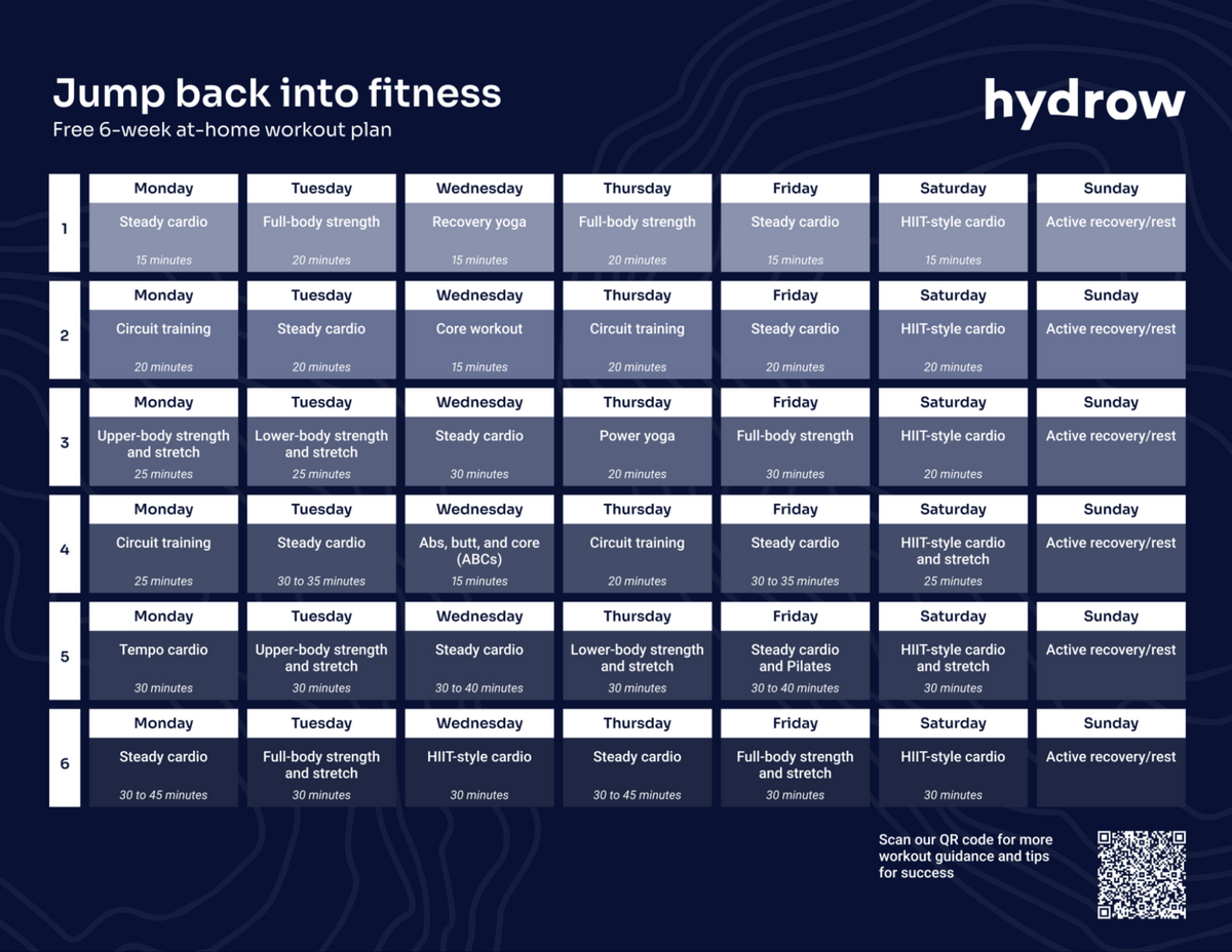 Free 6 Week At Home Workout Plan To Build Muscle And Burn Fat Hydrow Free 6 Week At Home Workout Plan To Build Muscle And Burn Fat Hydrow