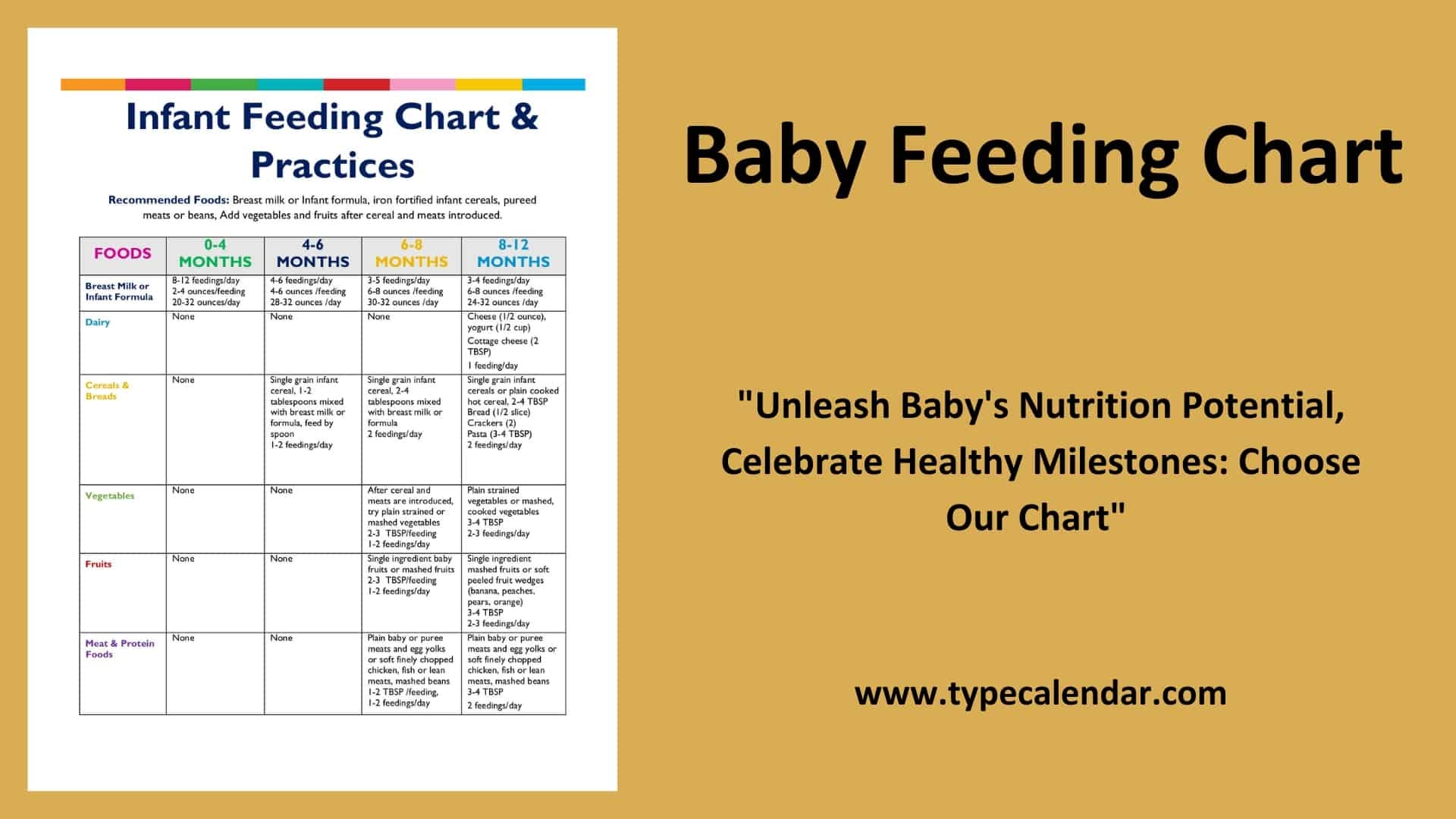 Free Printable Baby Feeding Chart Templates PDF Word Excel