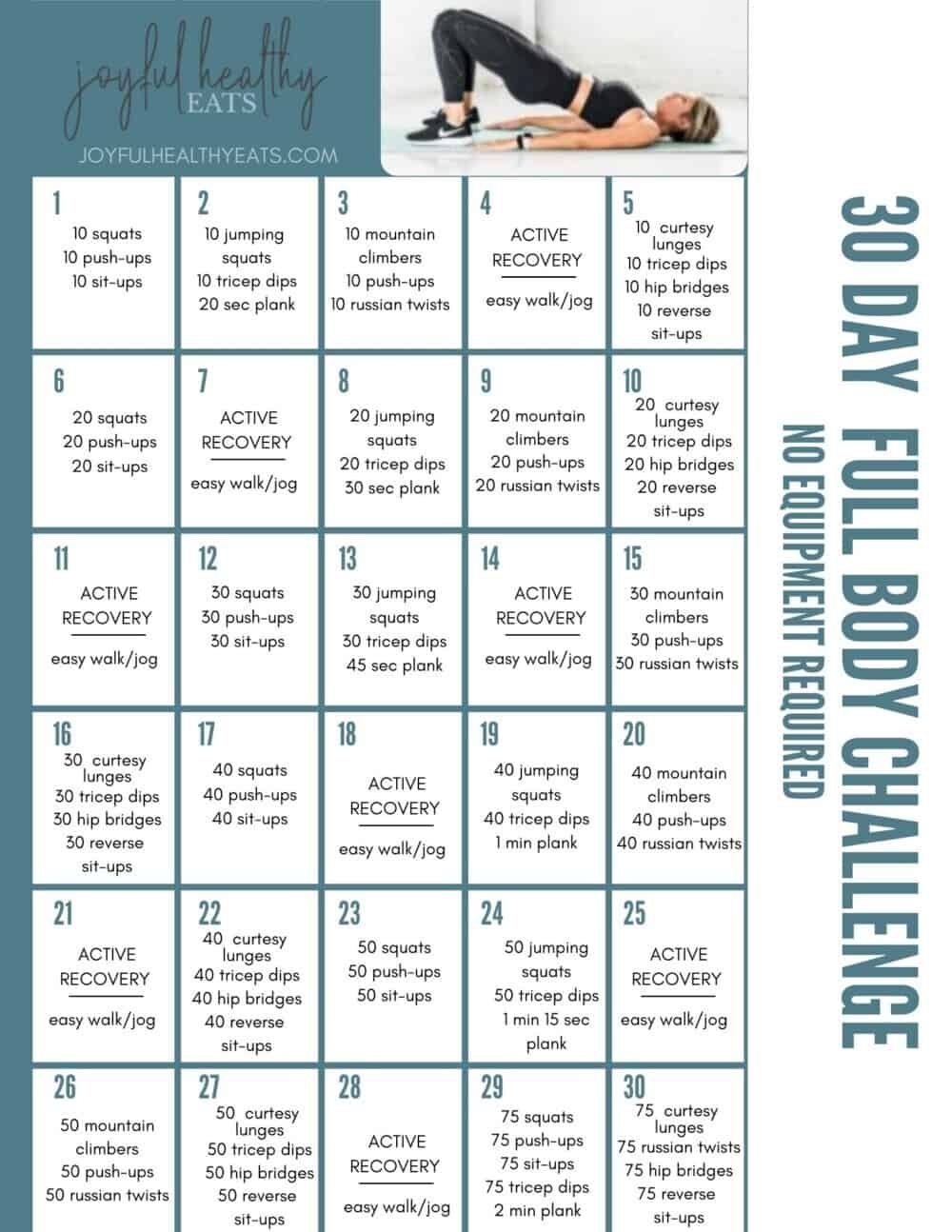 Full Body 30 Day Workout Challenge Effective At Home Workout Full Body 30 Day Workout Challenge Effective At Home Workout
