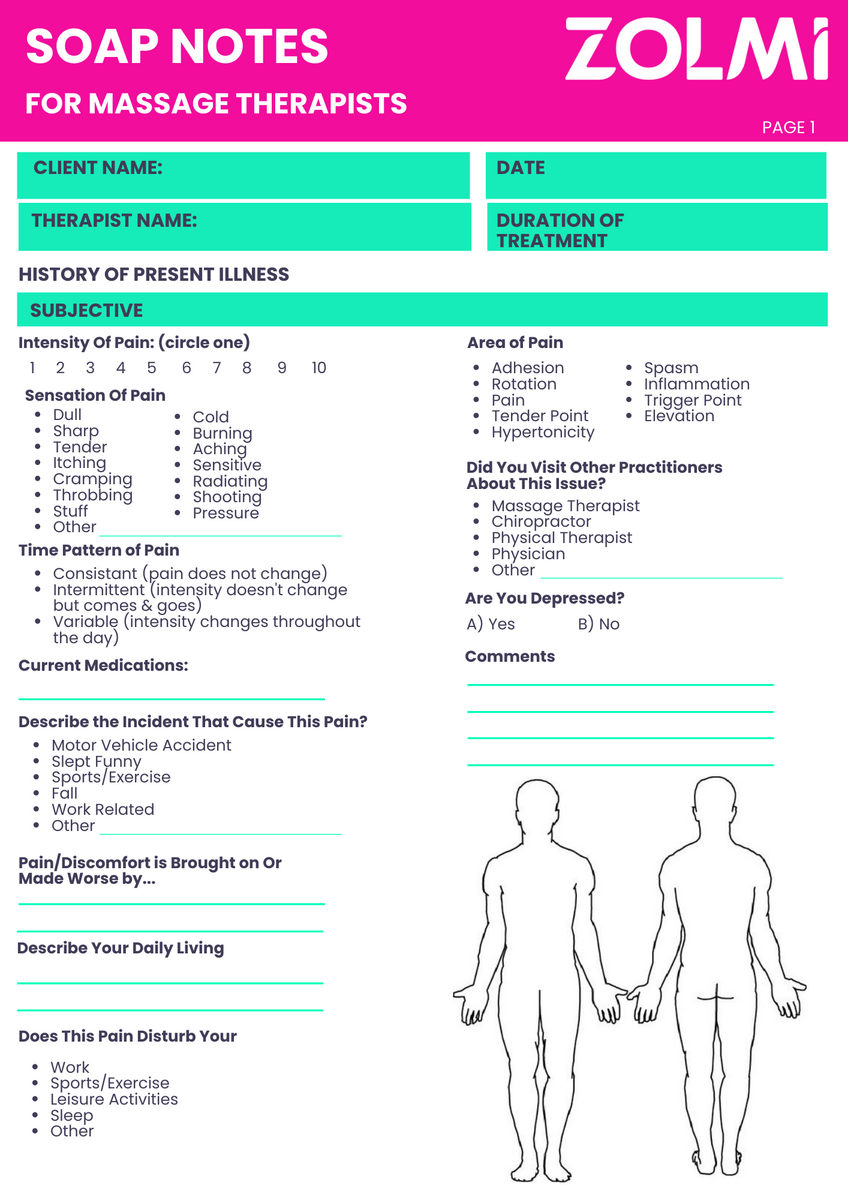 How To Write Massage Therapy Soap Notes In 2025 Examples Zolmi