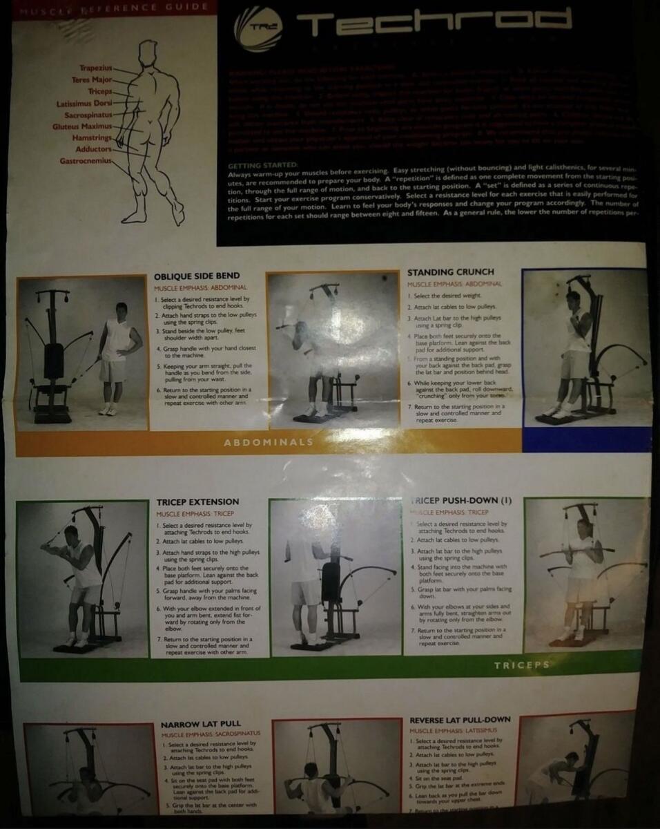Impex Techrod Tr2 Exercise Chart Exm1500s Home Body Solid Exm1500s Exercise Chart Body Solid