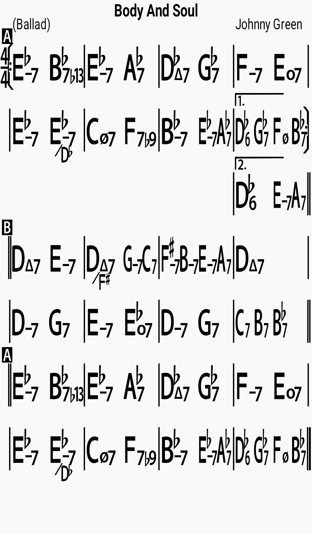 Jazz Standard Repertoire Body And Soul