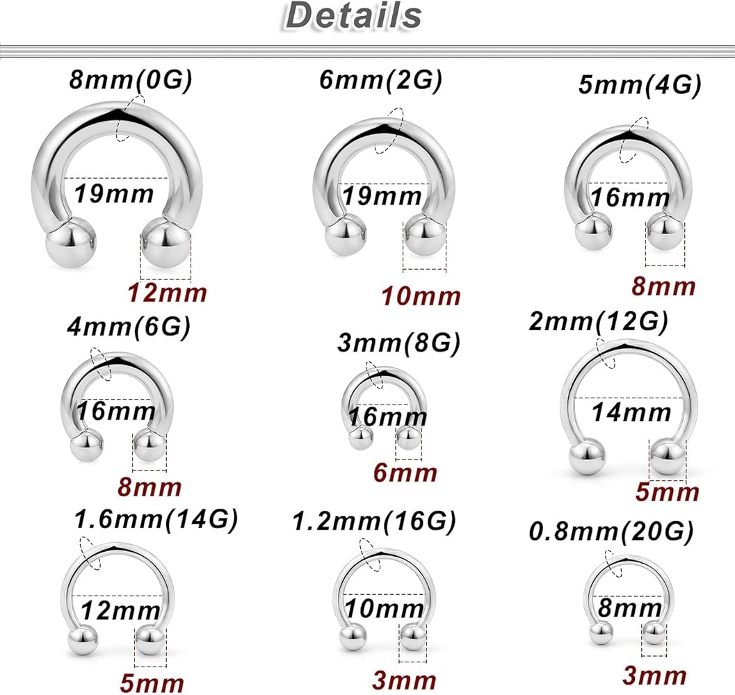Gauge Chart Nose Ring Body Jewelry Nose Hoop Size Guide Size Chart Average Gauge Nose