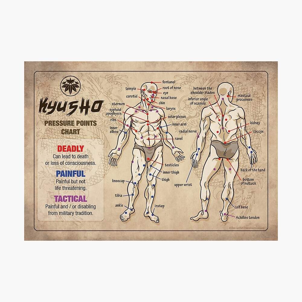 Kyusho Human Body Pressure Points Poster For Sale By Dan Lucifer Redbubble