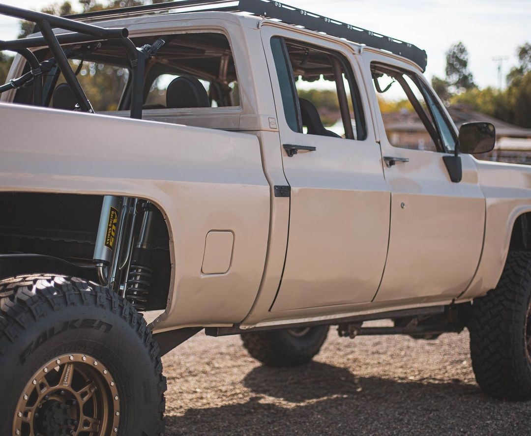 Lifted Squarebody Chevy K30 Crew Cab On 38s With A Prerunner Kick