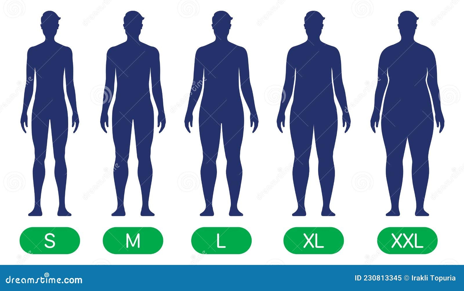 Man With Different Body Sizes Vector Chart Stock Vector Illustration Of Overweight Human 230813345