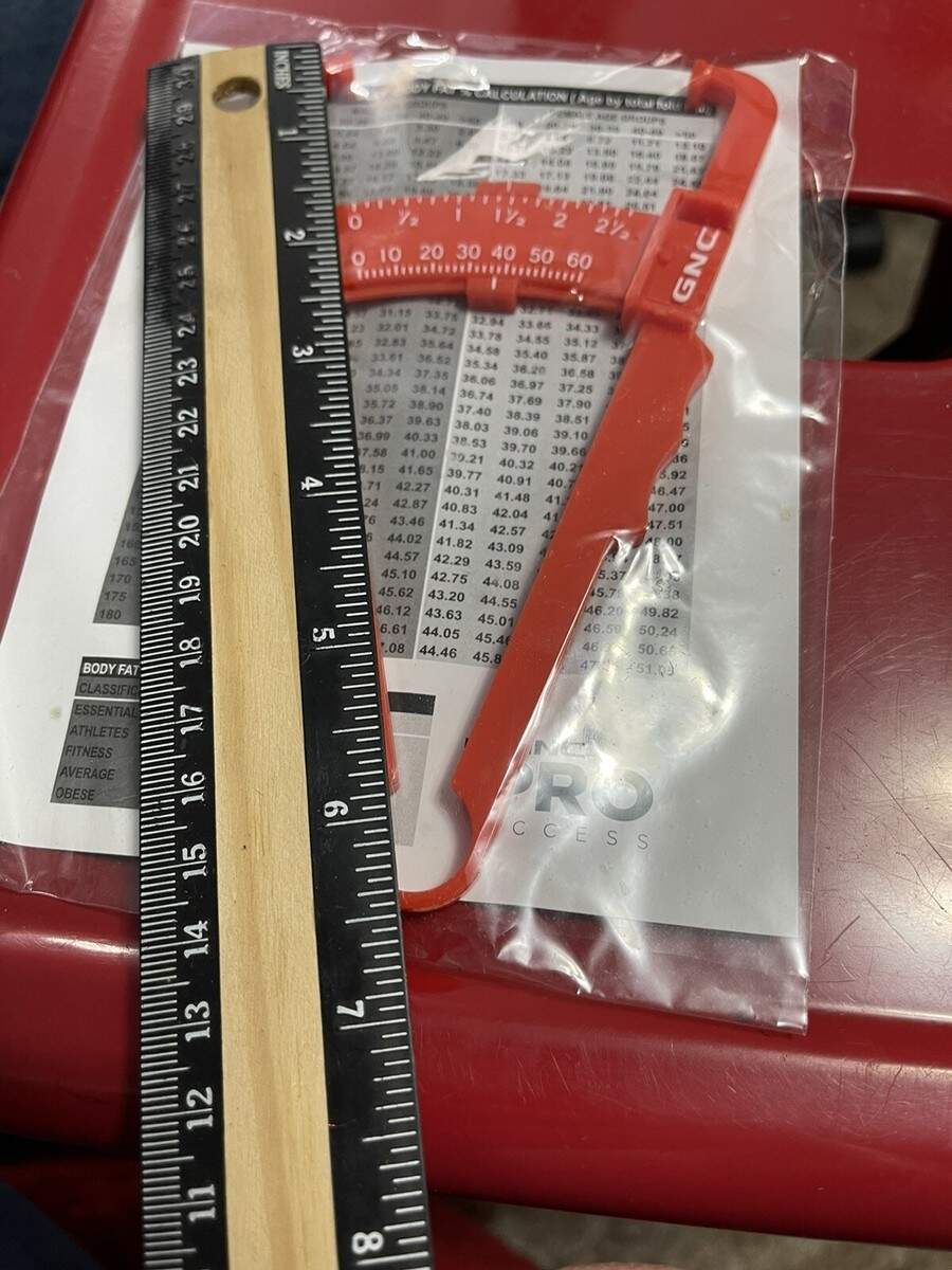 My GNC ACCESS Body Fat Caliper Tool Gauge Red Brand New Sealed Bag With Chart EBay My GNC ACCESS Body Fat Caliper Tool Gauge Red Brand New Sealed Bag With Chart EBay