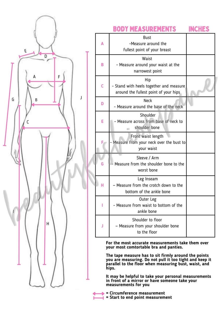 Printable Body Measurement Guide Expanded Version Etsy