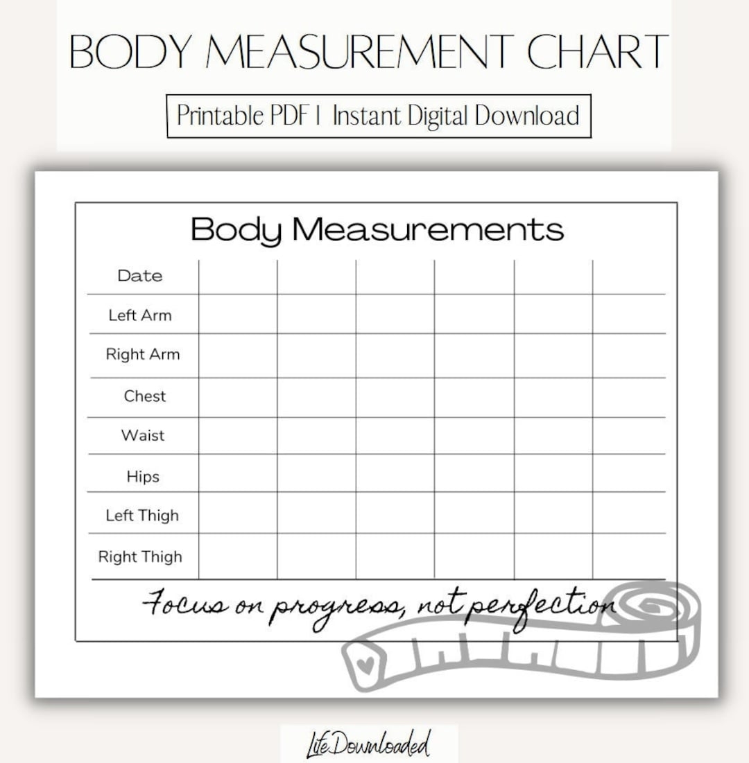 Printable Fitness Tracker Body Measurement Tracker Weight Loss Tracker Body Progress Chart Muscle Tracker Fitness Progress Tracker Etsy