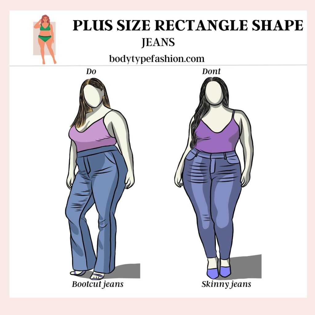 Rectangle Style Of Jeans For Body Type Waist Body Type How To Dress A Plus Size Rectangle Body Shape 74
