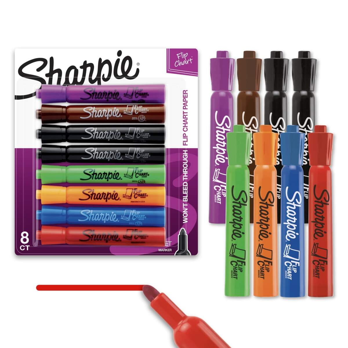Sharpie Flip Chart Markers Bullet Tip Assorted Colors 8 Pack For School Presentations Walmart