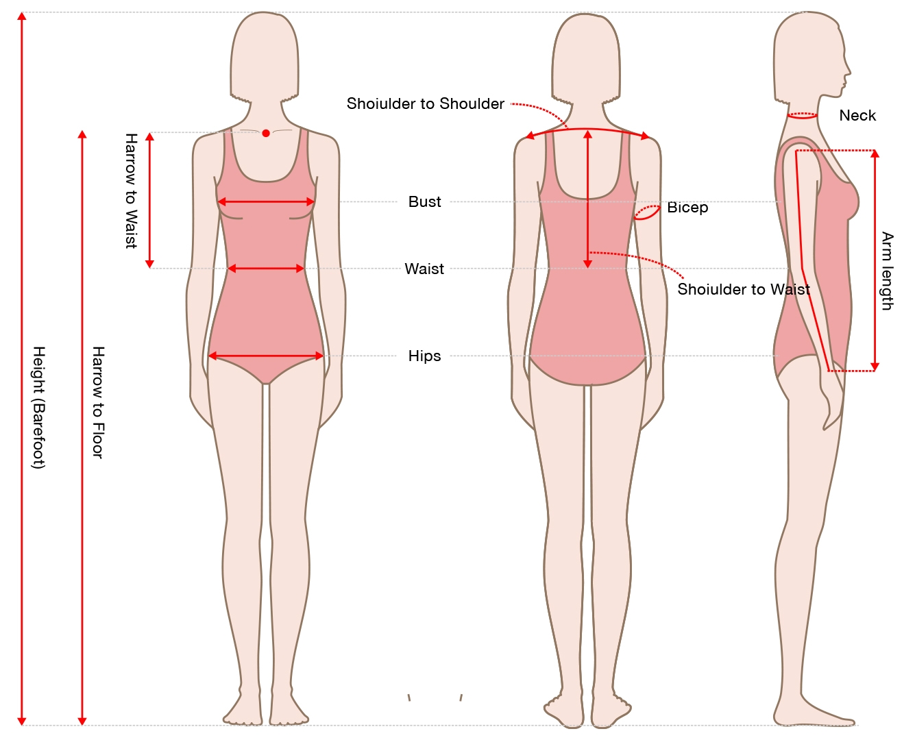 Size Chart Afarose Affordable Wedding Dresses Online