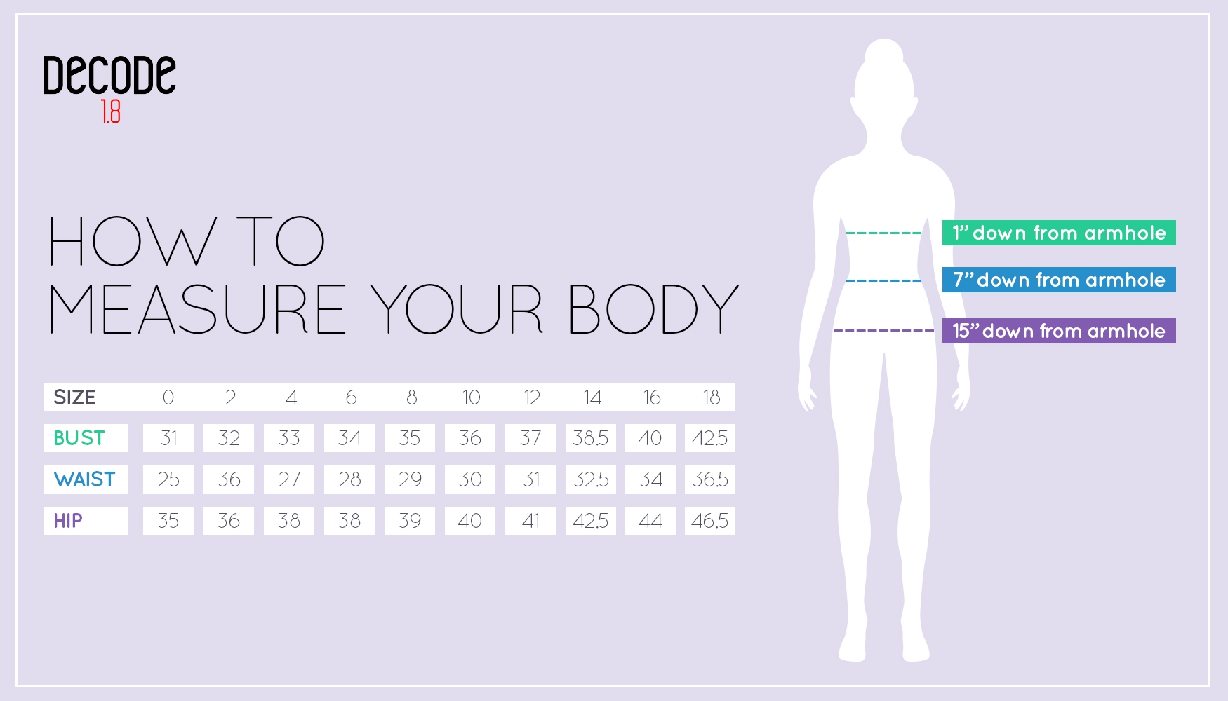Size Chart Decode 1 8
