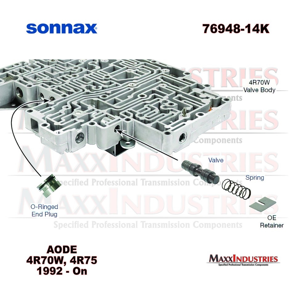Sonnax 76948 02k Aode Boost Valve Kit For Sale 4R70E AODE 4R75E Sonnax 76948 02K Pressure Regulator Boost Valve Sonnax 76948 02k Aode Boost Valve Kit Diagram